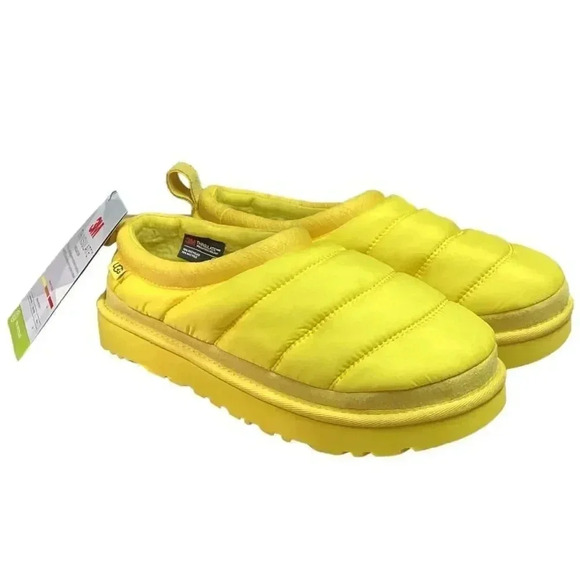 UGG Tasman LTA Womens 7 Puffer Slip On Slippers Shoes Yellow Thinsulate Wool NEW - Picture 1 of 10